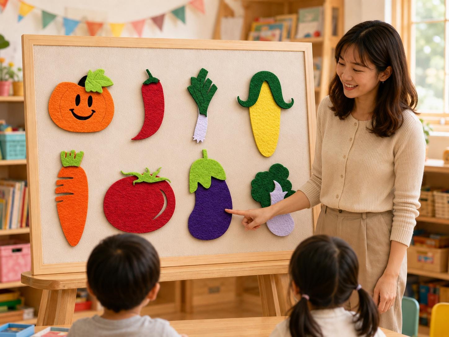 Felt Vegetable Set, Preschool Food Learning Toy, Pretend Market Play Pieces product image 4