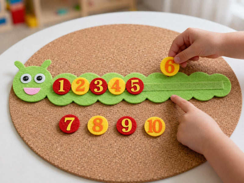 Counting Caterpillar Felt Set 1 to 10, Number Sequencing Activity, Preschool Maths Toy product image