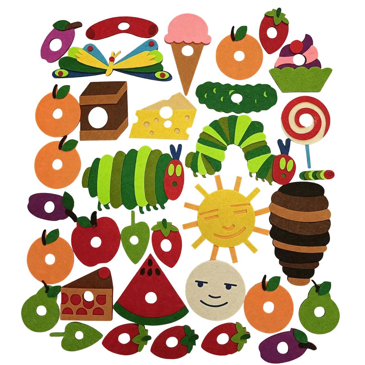 Caterpillar Life Cycle Felt Story Set, Food Sequencing Activity, Preschool Toy product image 6