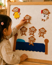 Five Little Monkeys Felt Board Story Set, Nursery Rhyme Counting Activity, Toddler Learning Toy product image