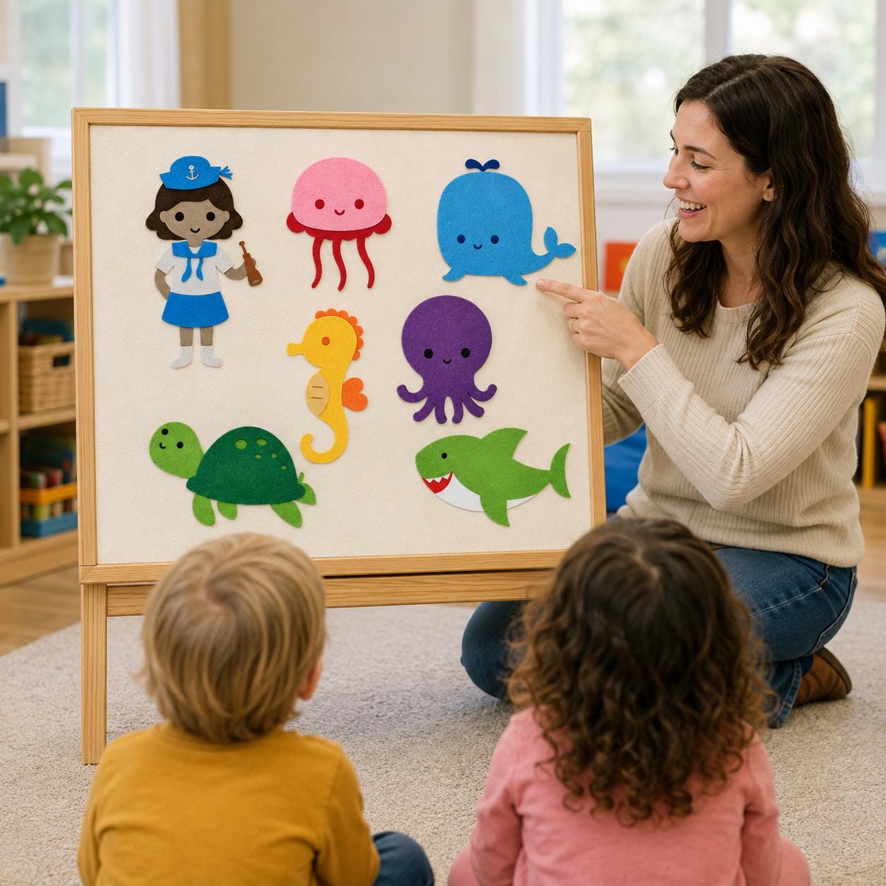 A Sailor Went to Sea Felt Board Story Set, Ocean Rhyme Preschool Activity product image 4