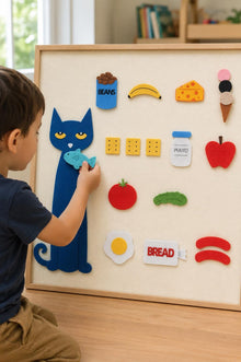 Cat Big Lunch Felt Board Story Set, Food Sequencing Activity, Preschool Toy product image 5