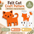 Cat Felt Animal Pattern, Printable Farm Character, Felt Board Story Piece