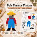 Farmer Felt Character Pattern, Printable Farm Person, Felt Board Story Piece