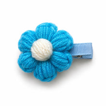 Yarn Flower Hair Clips & Hair Ties, Handmade Girls Floral Hair Accessories, Individual Colour Choice product image 2