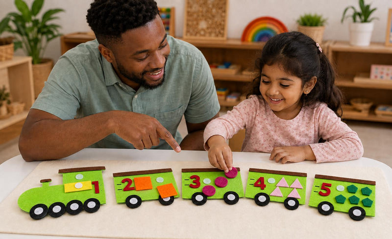 Felt Counting Train 1 to 5, Number and Shape Matching Activity, Preschool Maths Toy product image 2