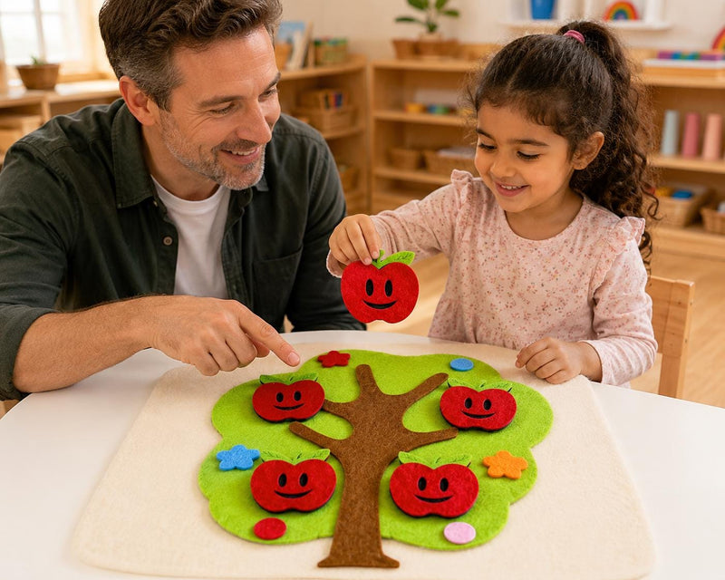 Five Little Apples Felt Board Story Set, Preschool Counting Rhyme Activity product image 2