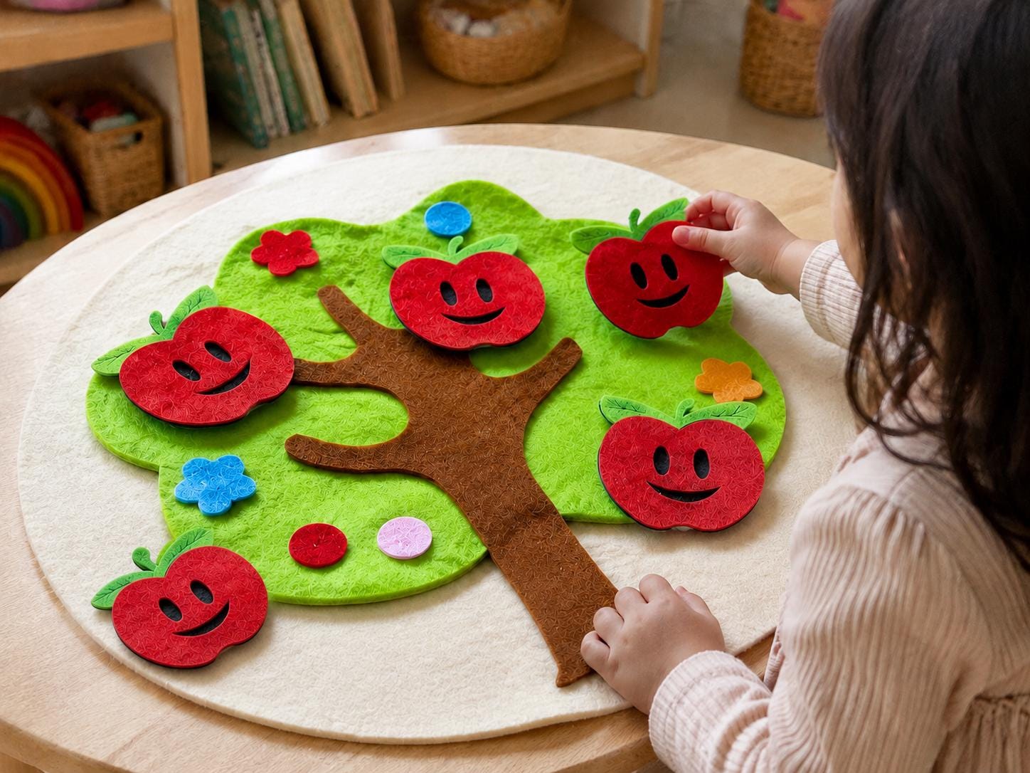 Five Little Apples Felt Board Story Set, Preschool Counting Rhyme Activity product image 3