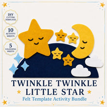 Twinkle Twinkle Little Star Felt Board Pattern PDF, Nursery Rhyme Printable, Preschool Circle Time Activity Bundle product image