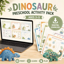 Dinosaur Preschool Activity Pack Printable, Counting Tracing Matching product image 3