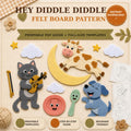 Hey Diddle Diddle Felt Board Pattern, Nursery Rhyme Printable, Preschool Story Activity