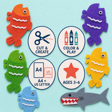 Five Little Fish and Shark Felt Pattern, Printable Ocean Storytelling Craft and Preschool Activity Pack product image 4