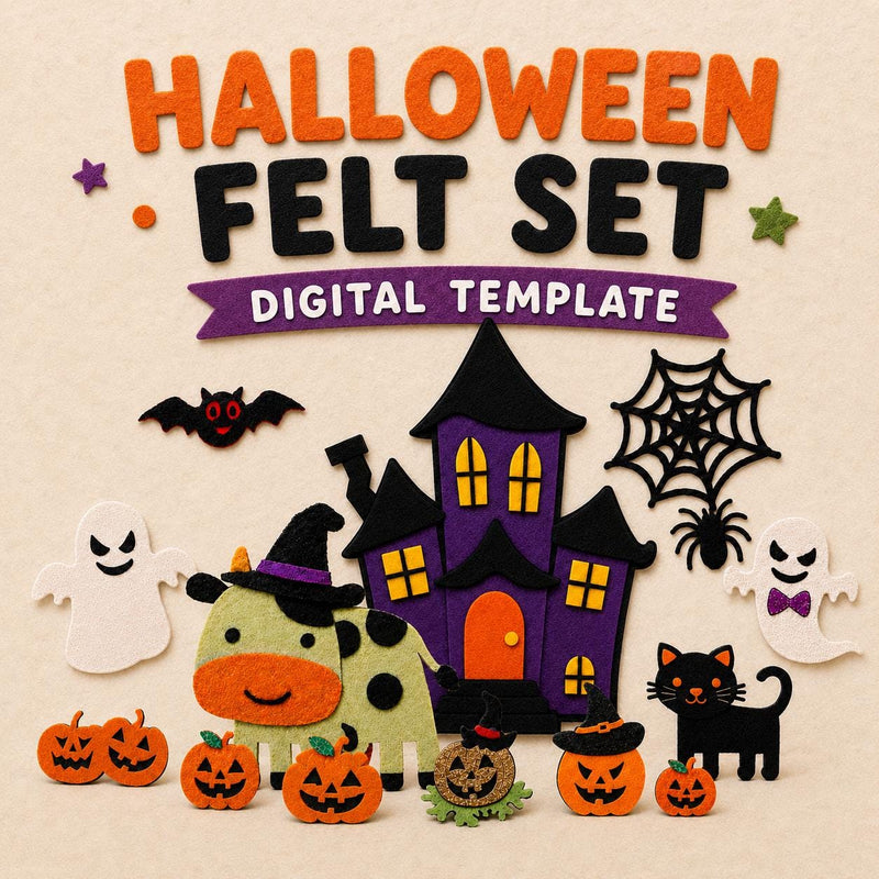 Halloween Felt Board Pattern, Haunted House Printable, Preschool Storytime Craft product image