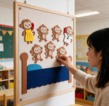 Five Little Monkeys Felt Board Story Set, Nursery Rhyme Counting Activity, Toddler Learning Toy product image 6