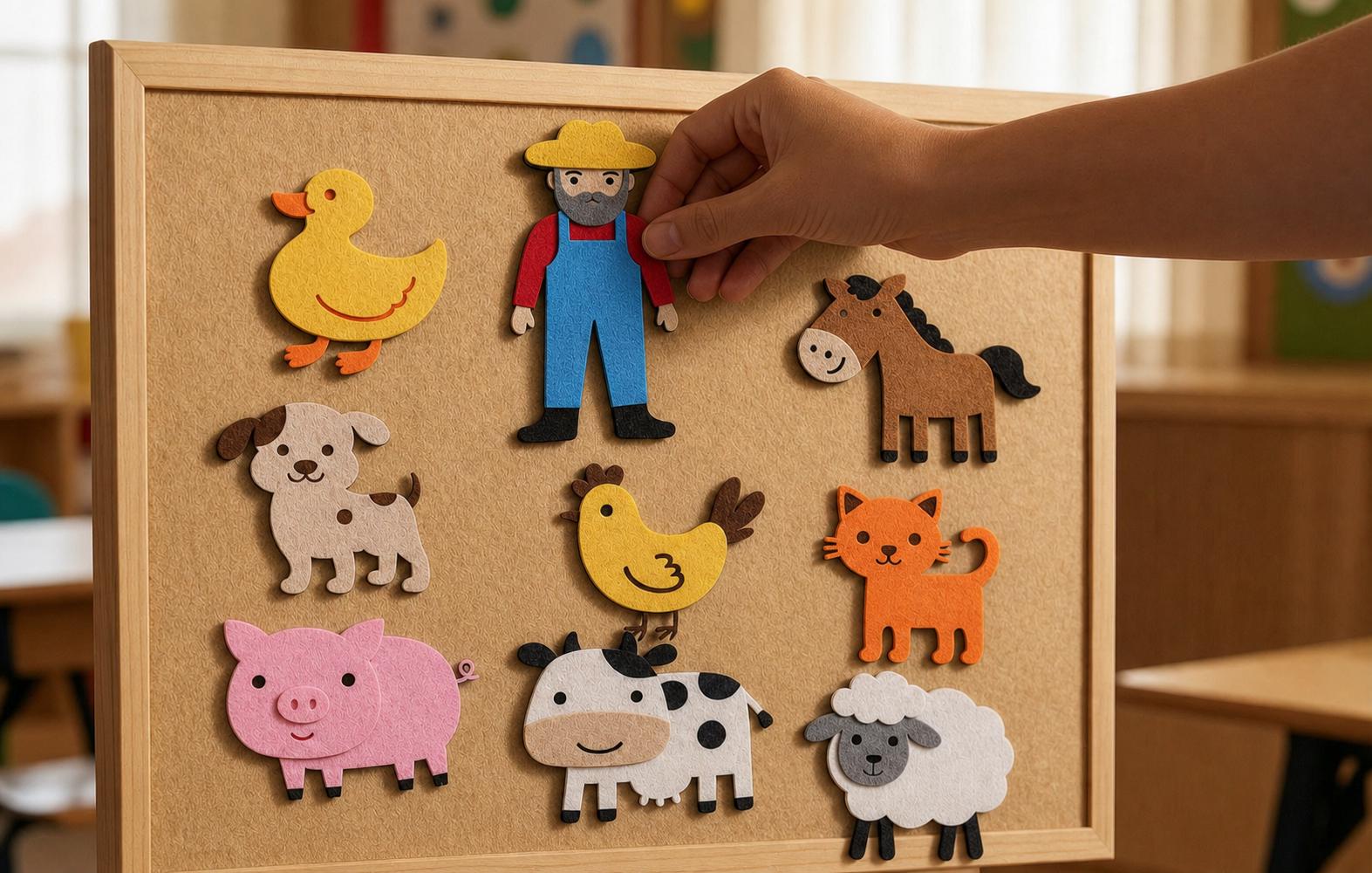 Old MacDonald Felt Board Pattern, Farm Animal Printable, Preschool Song Activity product image 4