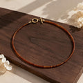 Natural Orange Garnet Necklace, Dainty Spessartite Gemstone Beads, Gold Toggle Clasp, Minimalist Crystal Jewellery