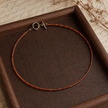 Natural Orange Garnet Necklace, Dainty Spessartite Gemstone Beads, Gold Toggle Clasp, Minimalist Crystal Jewellery product image 7