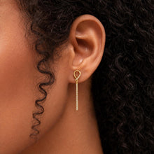 14K Gold Plated Drop Earrings, Clear Zircon Long Bar Earrings, 925 Silver Post, Elegant Dangle Jewellery Gift product image 9