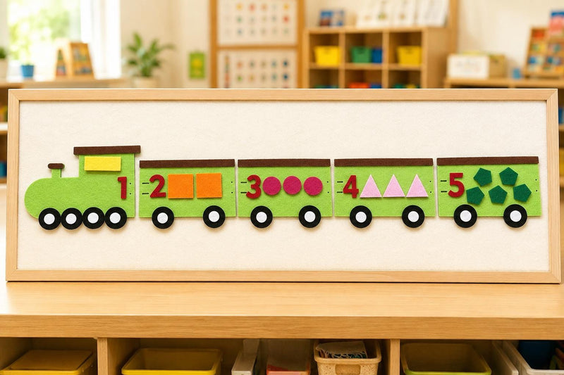 Felt Counting Train 1 to 5, Number and Shape Matching Activity, Preschool Maths Toy product image