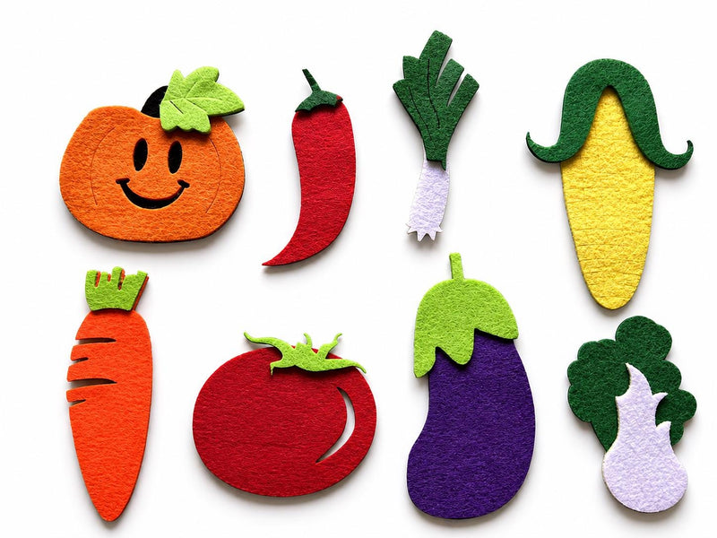 Felt Vegetable Set, Preschool Food Learning Toy, Pretend Market Play Pieces product image 2