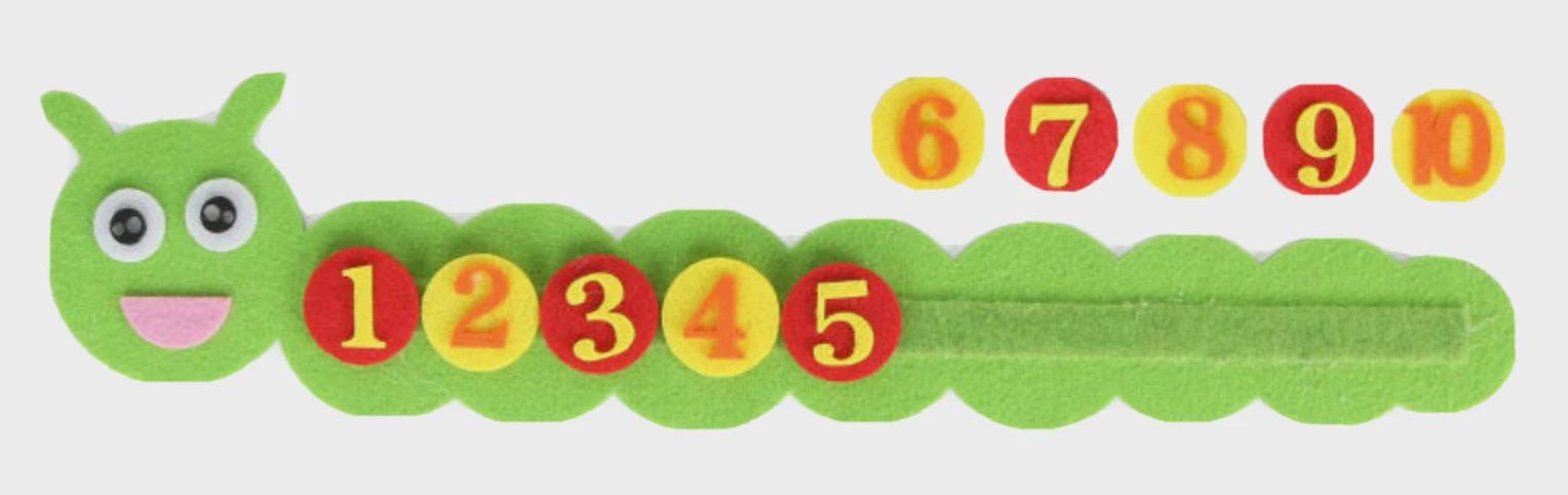 Counting Caterpillar Felt Set 1 to 10, Number Sequencing Activity, Preschool Maths Toy product image 4