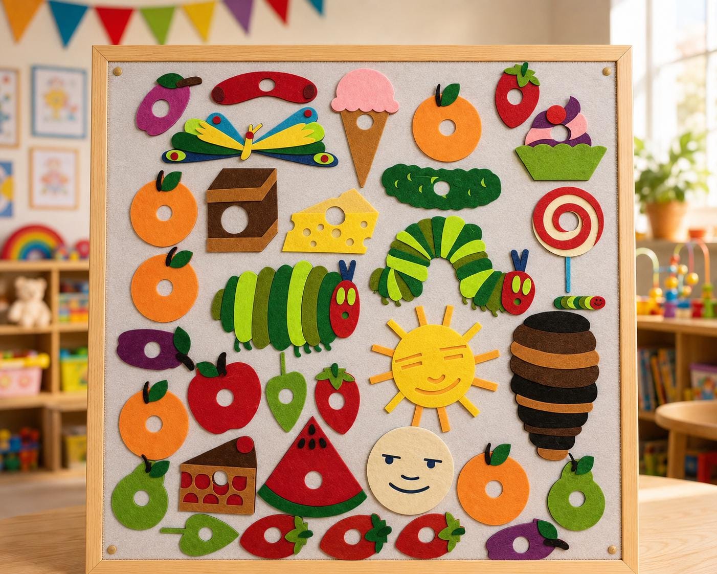 Caterpillar Life Cycle Felt Story Set, Food Sequencing Activity, Preschool Toy product image