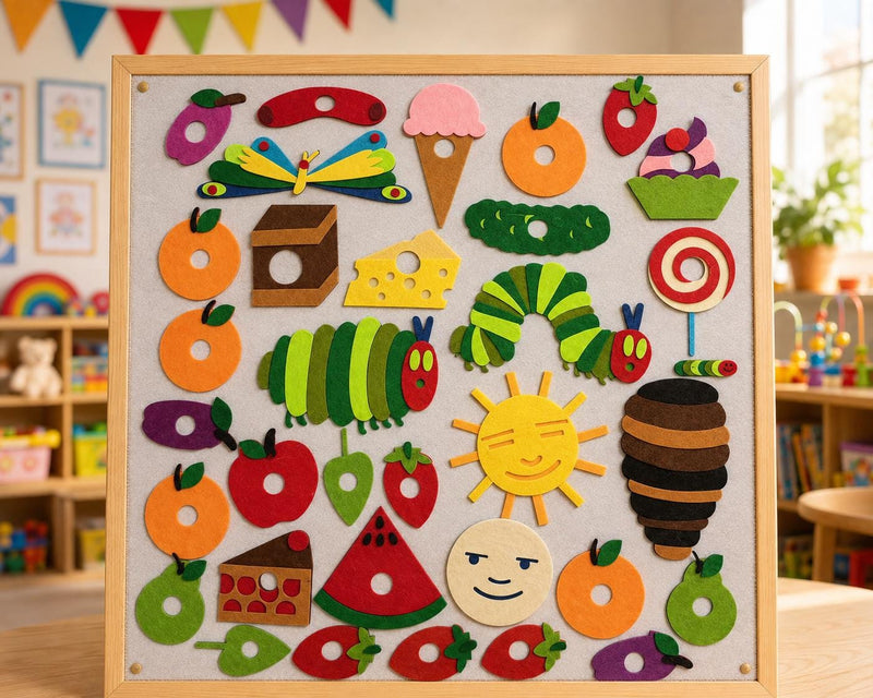 Caterpillar Life Cycle Felt Story Set, Food Sequencing Activity, Preschool Toy product image