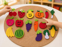 Felt Fruit and Vegetable Set, Food Sorting Activity, Preschool Pretend Play Toy product image 4