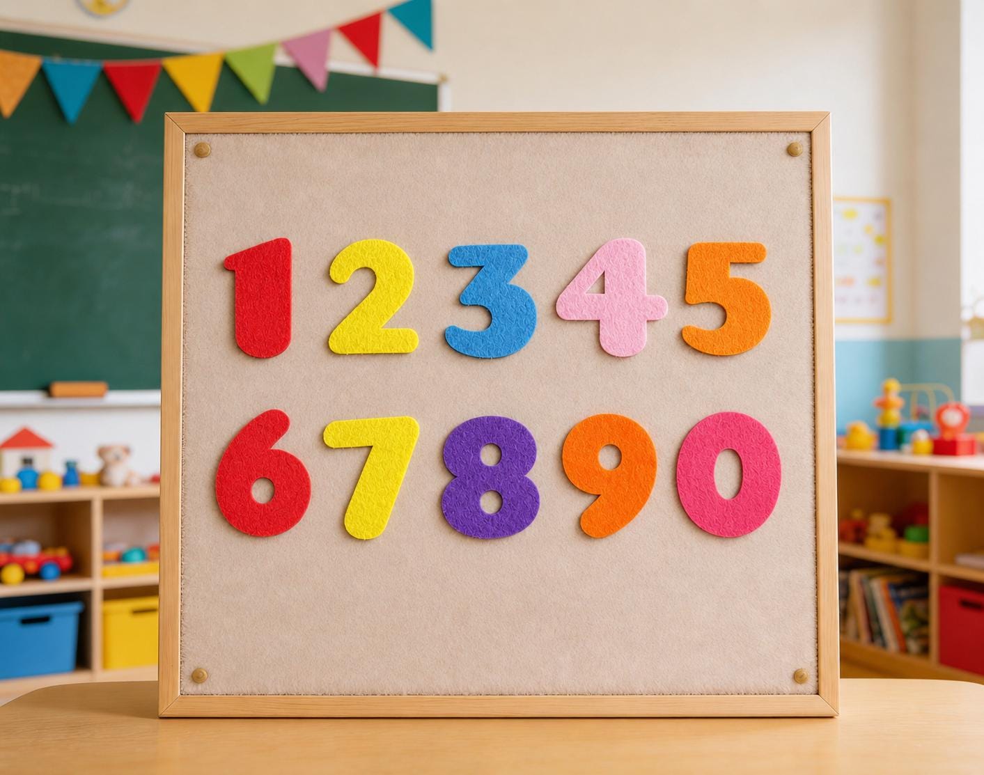 Felt Numbers Set 0 to 9, Preschool Counting Activity, Colourful Early Maths Toy product image 3