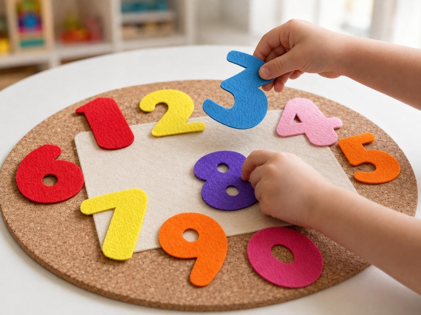 Felt Numbers Set 0 to 9, Preschool Counting Activity, Colourful Early Maths Toy product image
