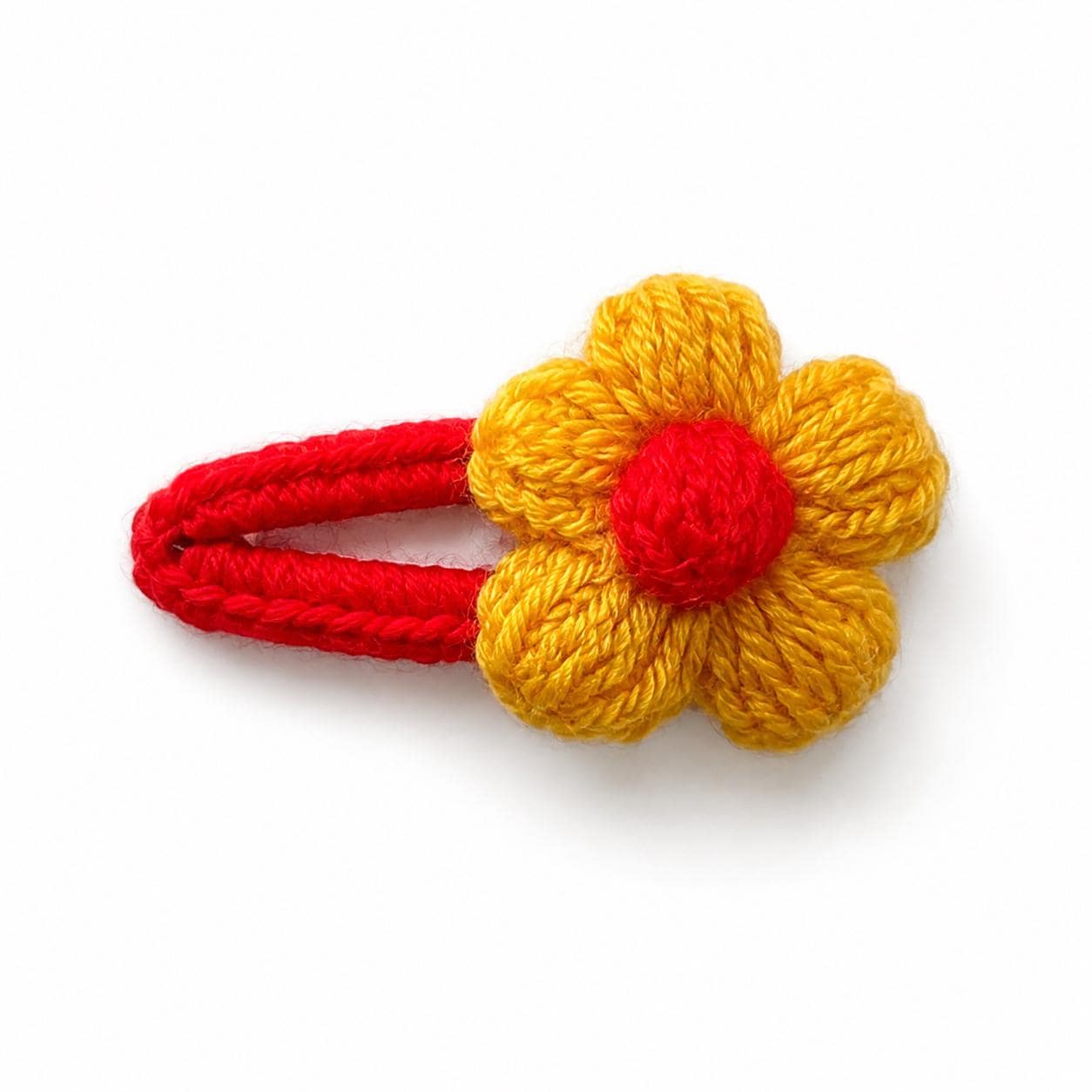 Yarn Flower Hair Clips & Hair Ties, Handmade Girls Floral Hair Accessories, Individual Colour Choice product image 10