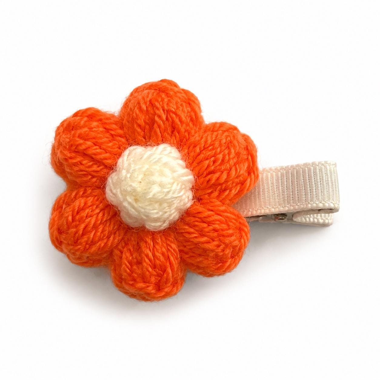 Yarn Flower Hair Clips & Hair Ties, Handmade Girls Floral Hair Accessories, Individual Colour Choice product image 9