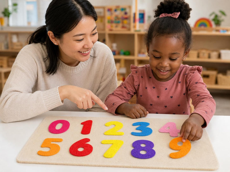 Felt Numbers Set 0 to 9, Preschool Counting Activity, Colourful Early Maths Toy product image 2