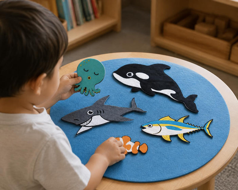 Slippery Fish Felt Board Story Set, Ocean Animal Song and Circle Time Activity product image
