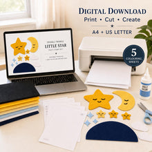 Twinkle Twinkle Little Star Felt Board Pattern PDF, Nursery Rhyme Printable, Preschool Circle Time Activity Bundle product image 4