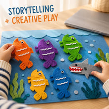 Five Little Fish and Shark Felt Pattern, Printable Ocean Storytelling Craft and Preschool Activity Pack product image 5