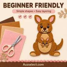 Printer, paper, scissors, felt, fabric glue and pencil required for felt craft