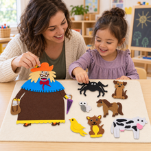Old Lady & Animals Felt Story Set – product image 3