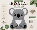 Printable Koala Felt Template PDF – A4 & US Letter Beginner Craft Pattern