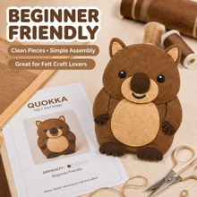 Beginner-friendly quokka felt craft template with clean pieces and simple assembly